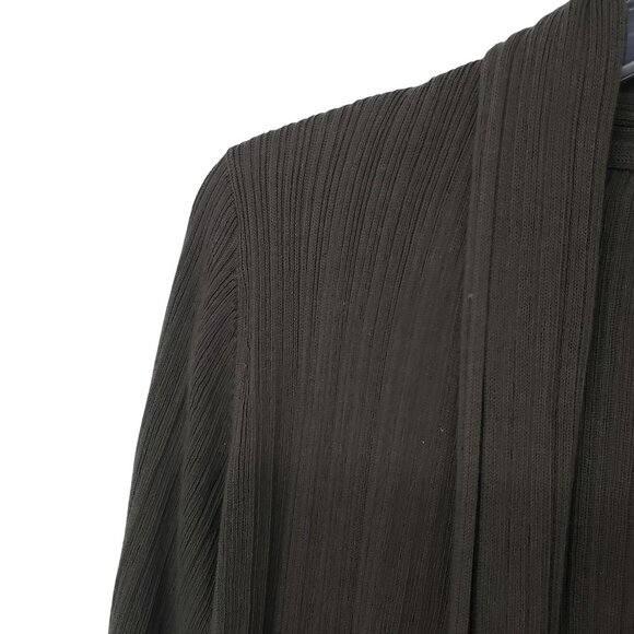 Margaret O'Leary Rib Knit Open Front Cardigan Sweater Gray Green Neutral XS - Picture 6 of 9